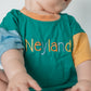Custom Embroidered Colorblock T-Shirt Romper - Green
