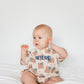 4th of July Flag Print T-Shirt Romper - optional custom embroidery