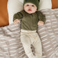 Winter Green Organic Snap Long Sleeve Ribbed Bodysuit