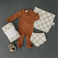 Taupe Checkered Muslin Burp Cloth