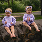 Custom Embroidered Bow Pumpkin Crewneck Sweatshirt or Bubble Romper - Blue or Purple