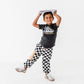 Checkered Black+White Cargo Joggers