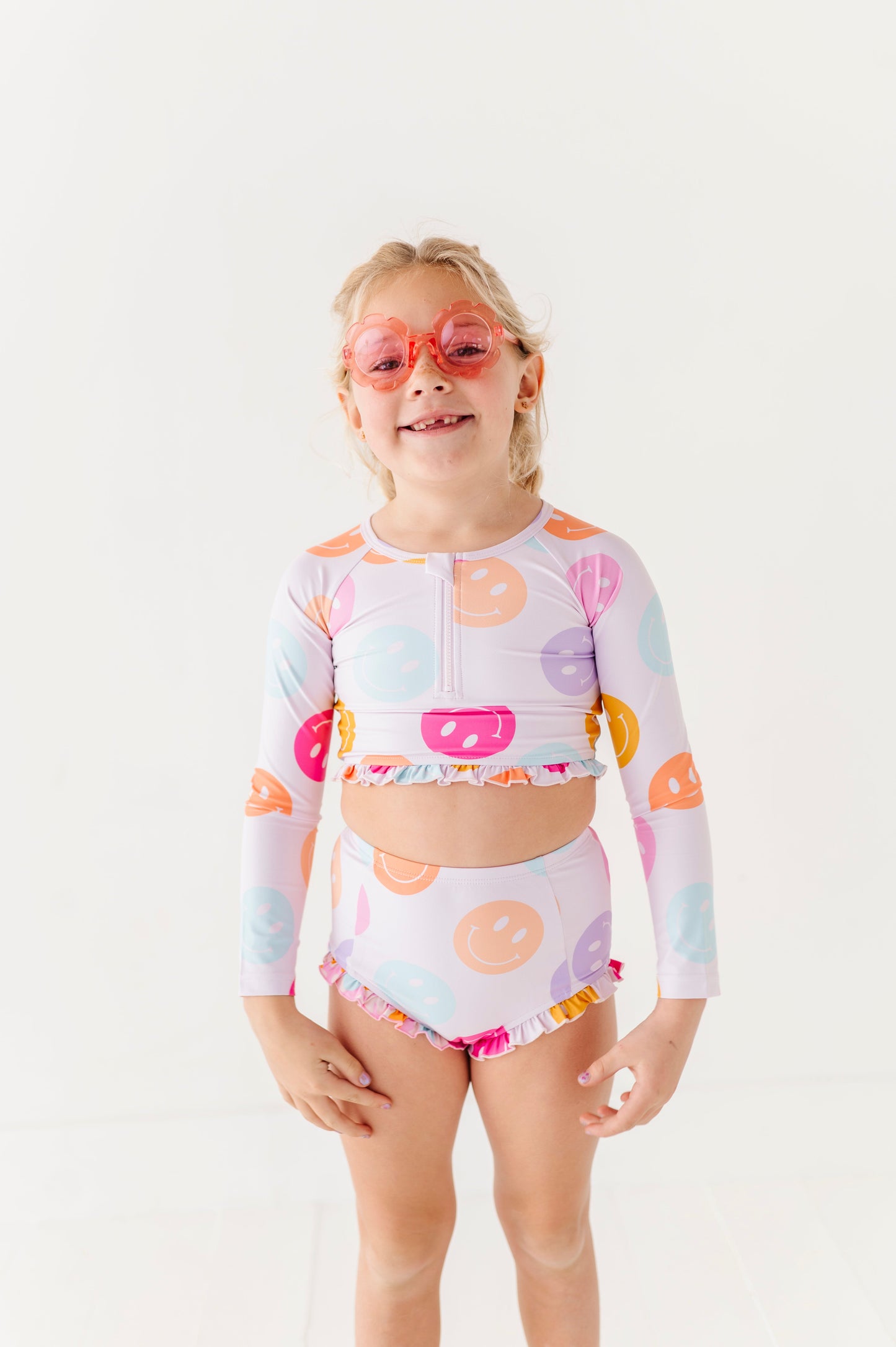 Smilies: 1/4th Zip Rashguard TWO-PIECE