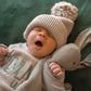 Custom Embroidered Knit Sweater Romper + Add-On Booties & Hat Set