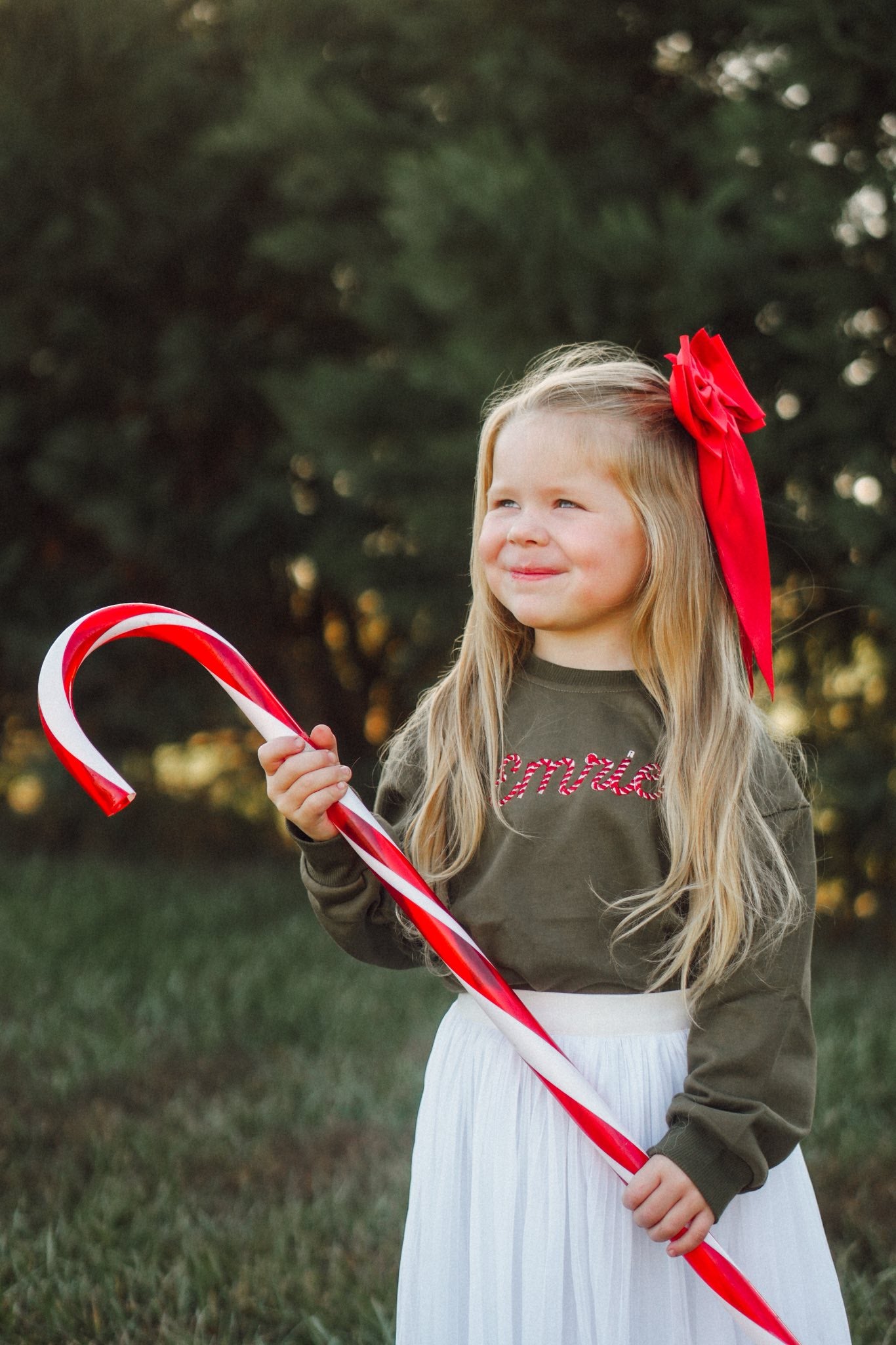Custom Embroidered Christmas Sweatshirt or Romper - Candy Cane Font
