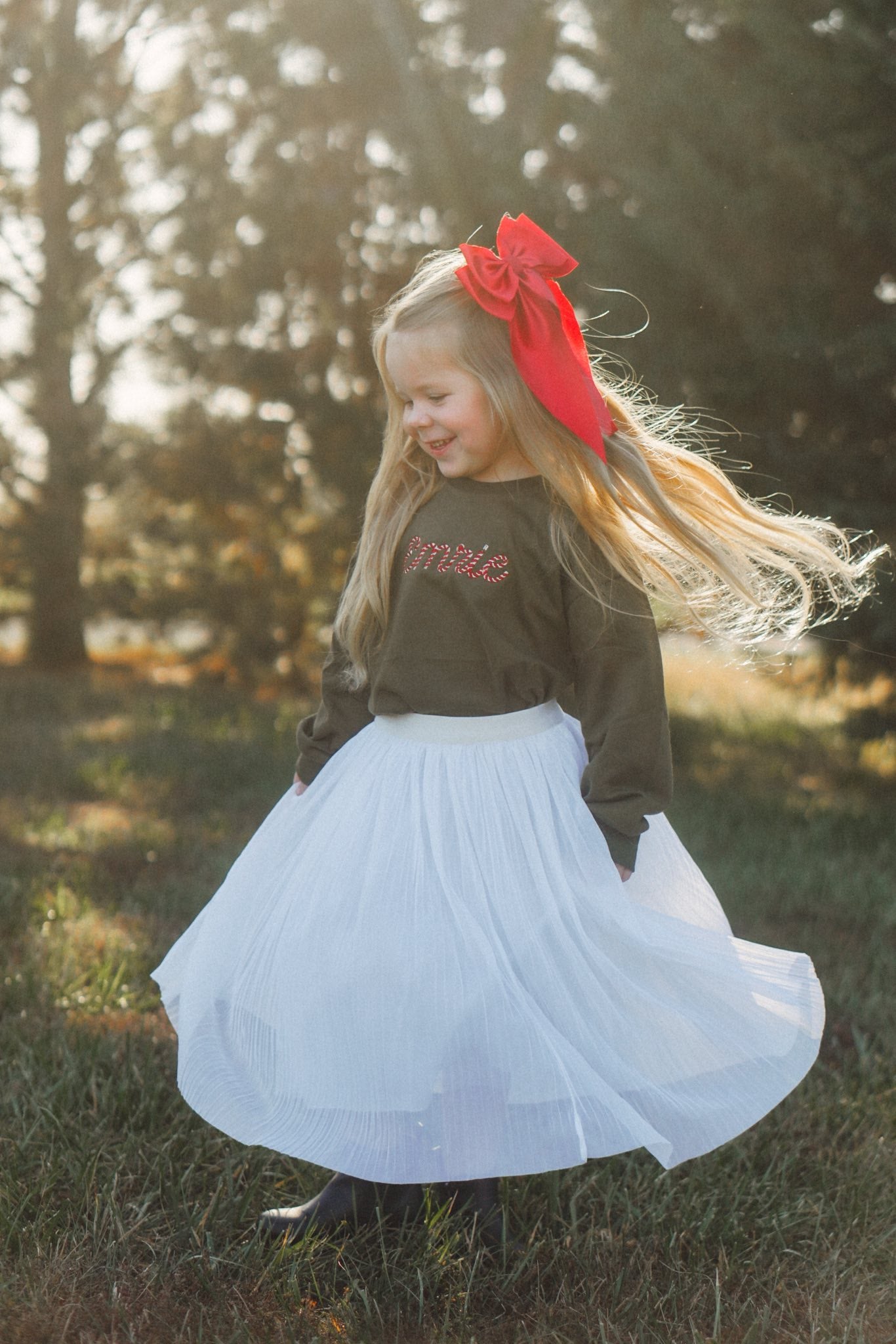 Custom Embroidered Christmas Sweatshirt or Romper - Candy Cane Font