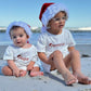 Custom Embroidered Christmas Organic Cotton Shorts Set - Santa Hat