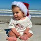 Custom Embroidered Christmas Organic Cotton Shorts Set - Santa Hat