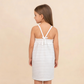 Organic Tie-Back Strap Dress - Fog Stripes