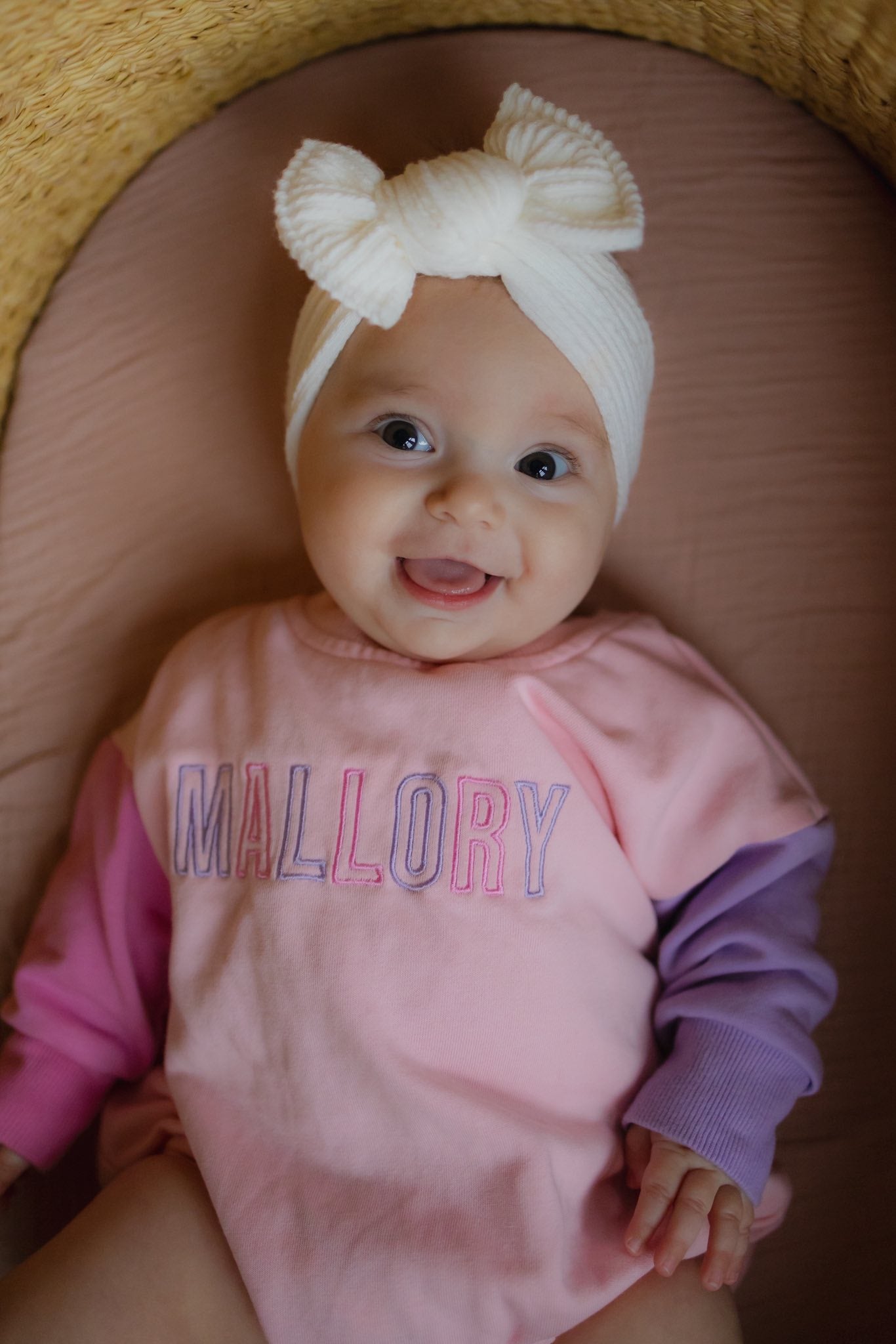 Custom Embroidered Colorblock Crewneck Sweatshirt or Bubble Romper