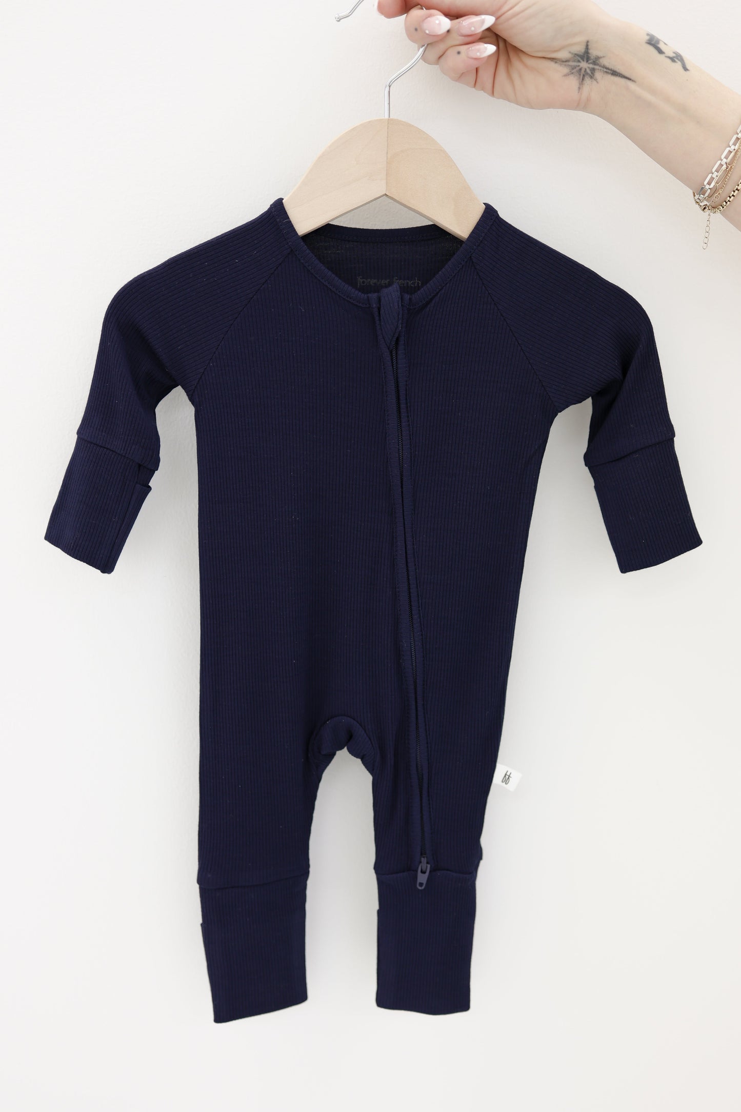 Bamboo Zip Pajamas | Blueberry Ribbed