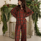 Women's Bamboo Button Up Lounge Set | Christmas Plaid