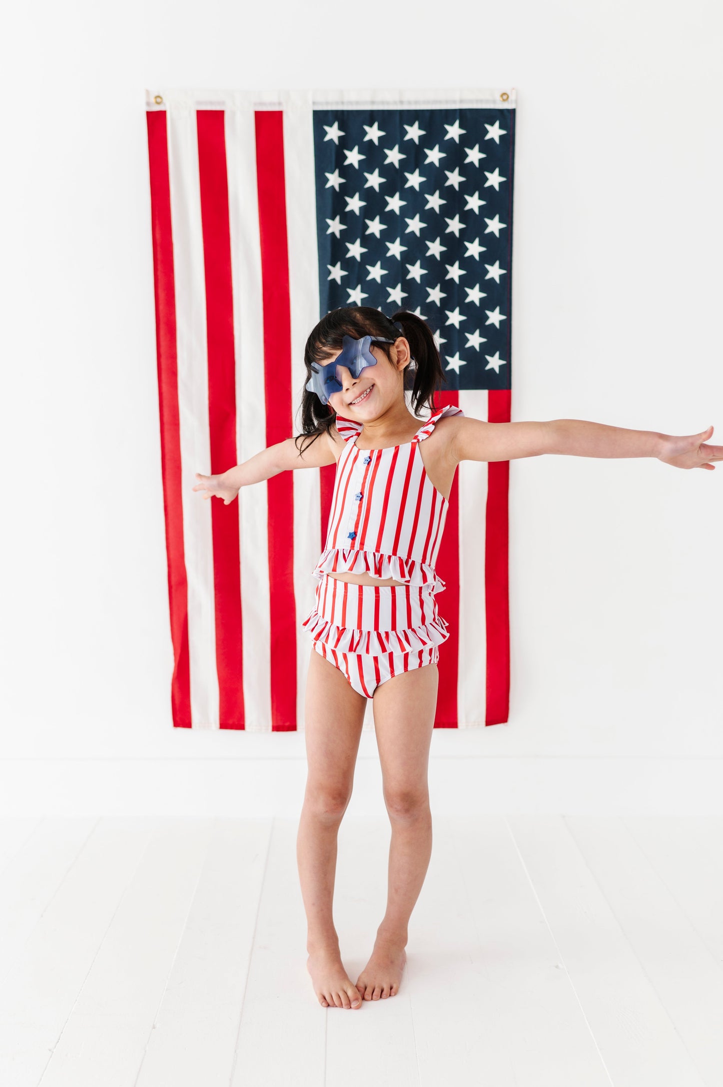Spangled Stripes | Star Button TWO-PIECE