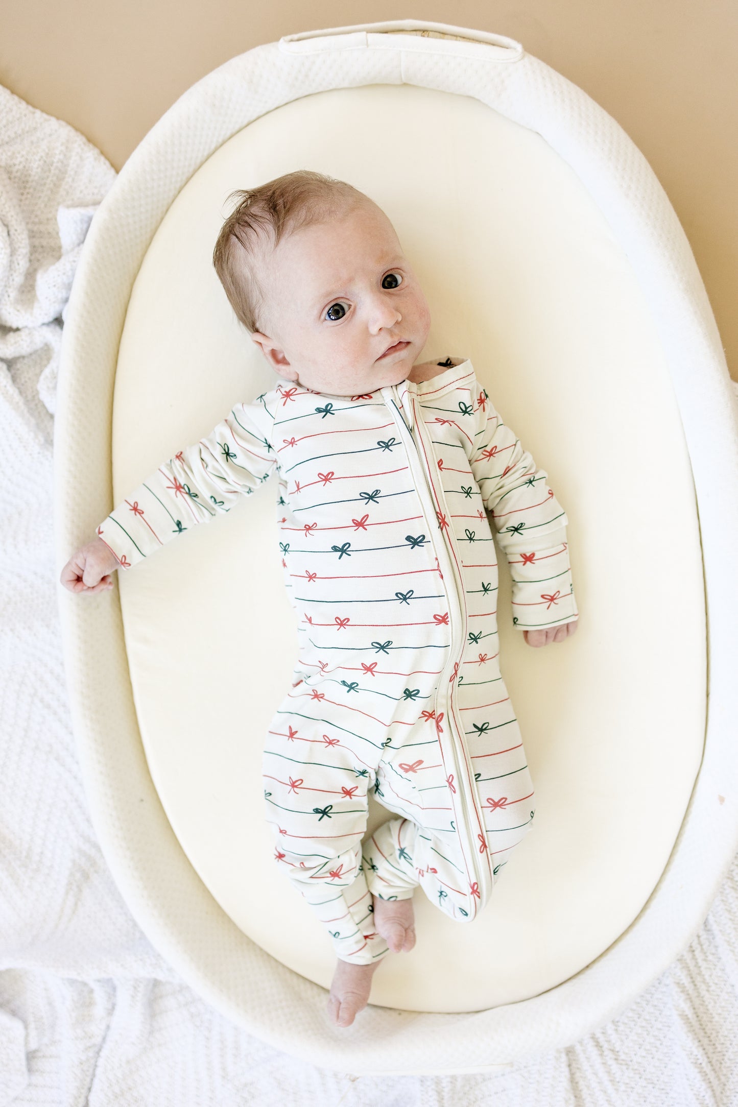 Tied with a Bow Christmas Zippy Romper