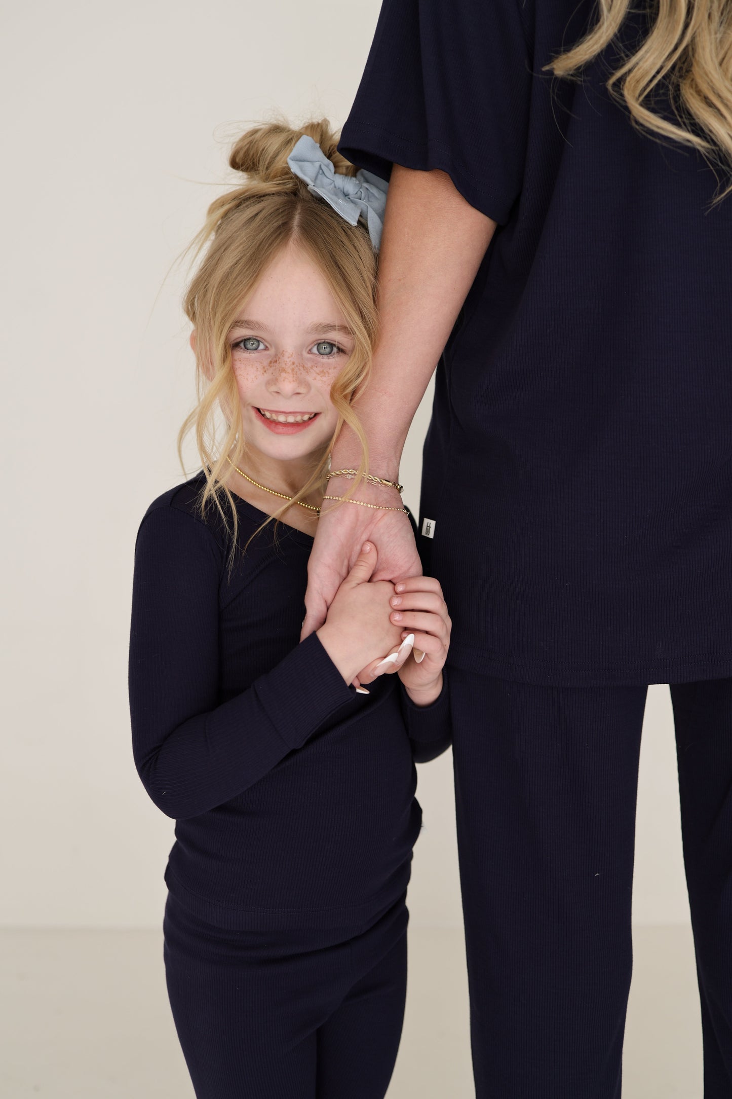 Bamboo Two Piece Pajamas | Blueberry Ribbed