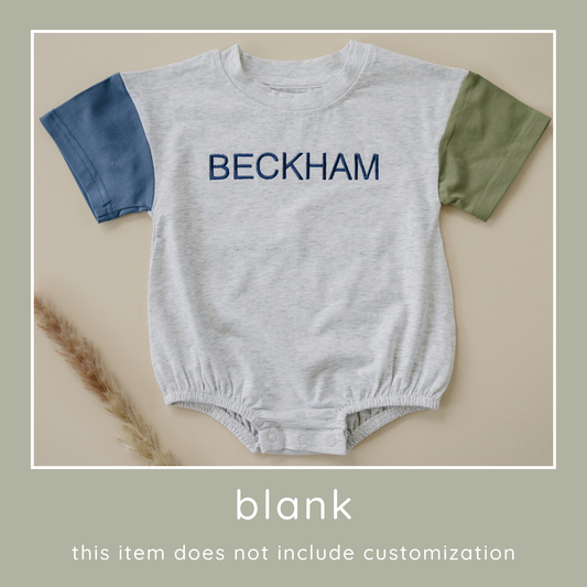 Blank Organic Cotton Colorblock T-Shirt Romper
