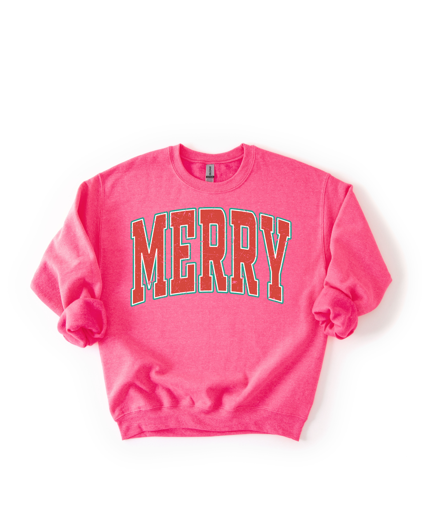 Neon Pink MERRY Varsity Mama + Me Sweatshirt