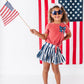 NAVY Star Bow (red shirt) | Girls Tie-Front Shirt