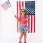 NAVY Star Bow (red shirt) | Girls Tie-Front Shirt