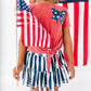 NAVY Star Bow (red shirt) | Girls Tie-Front Shirt
