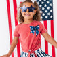 NAVY Star Bow (red shirt) | Girls Tie-Front Shirt