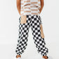 Checkered Black+White Cargo Joggers
