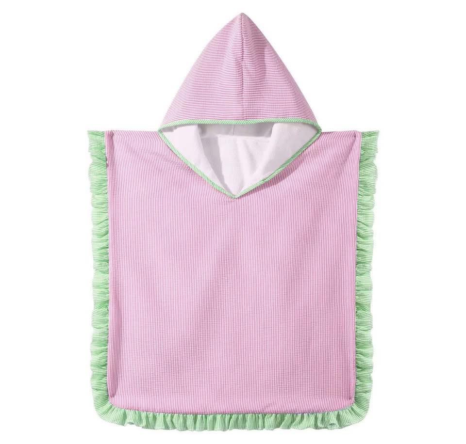 Strandponcho mit individueller Stickerei und Waffelmuster
