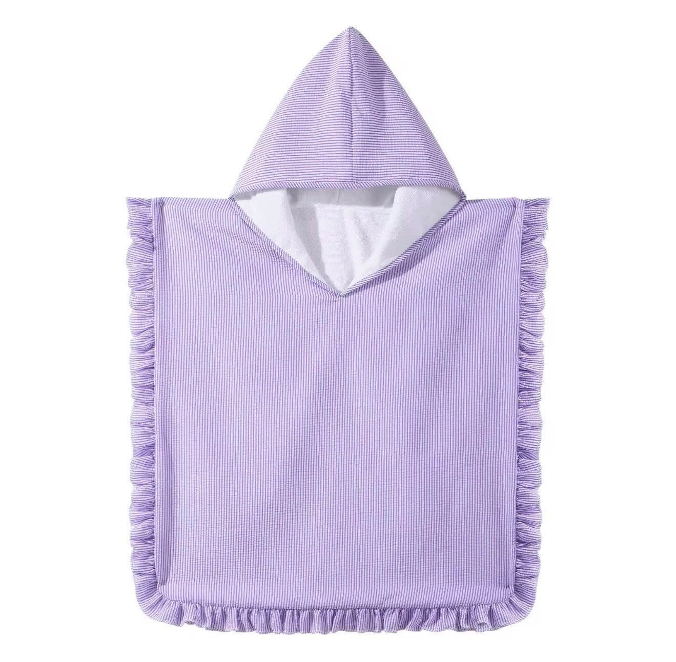 Strandponcho mit individueller Stickerei und Waffelmuster