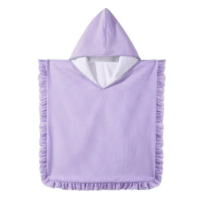 Strandponcho mit individueller Stickerei und Waffelmuster