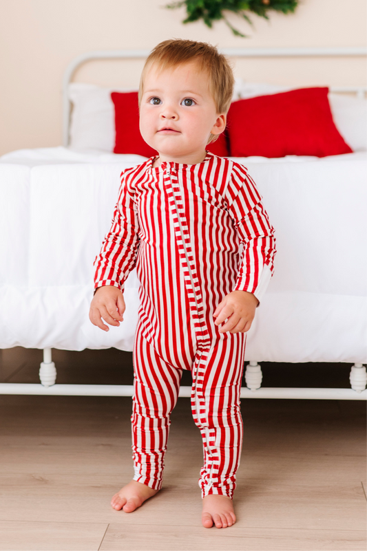 Red Stripes | ZIP ROMPER