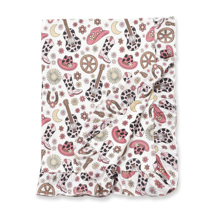 Cowgirl Cutie Bamboo Stroller Blanket