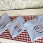 Custom Embroidered Light Blue 4th of July Oversized Tee or T-Shirt Romper - Bow Flag