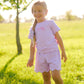 Custom Embroidered Scalloped Shorts Set - Pink or Purple