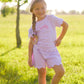 Custom Embroidered Scalloped Shorts Set - Pink or Purple