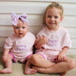 Custom Embroidered Organic Cotton Terry Shorts Set - Pink & Purple