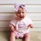 Custom Embroidered Organic Cotton Terry Shorts Set - Pink & Purple
