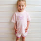 Custom Embroidered Organic Cotton Terry Shorts Set - Pink & Purple