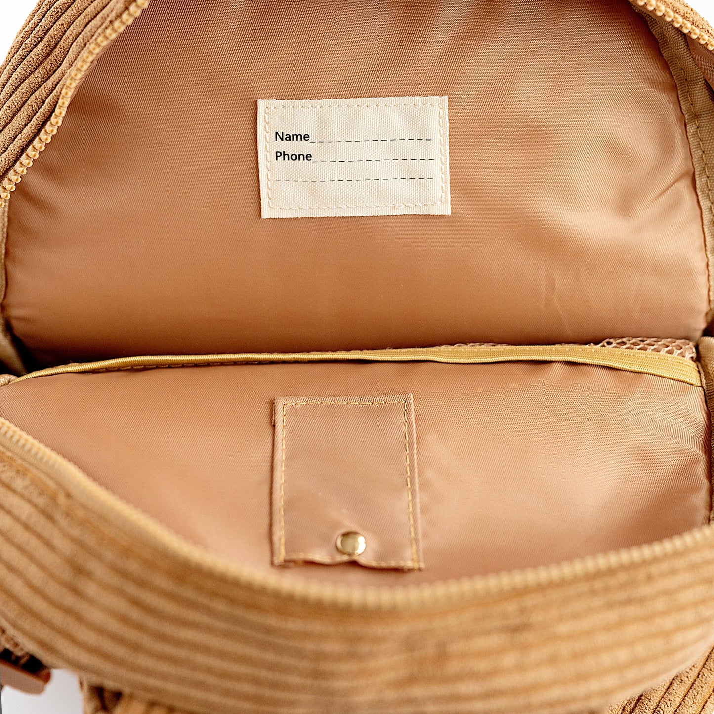 The Play Date Mini Corduroy Backpack- Camel