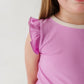 LAVENDER | Ruffle Tee + Shorts RIB SET
