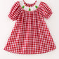 Christmas Tree Smocking Embroidered Girls Dress