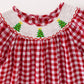 Christmas Tree Smocking Embroidered Girls Dress