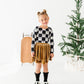 Checkered Bow | CROPPED Bow Back Long Sleeve Top