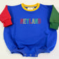 Custom Embroidered 90s Colorblock Crewneck Sweatshirt or Sweatshirt Romper