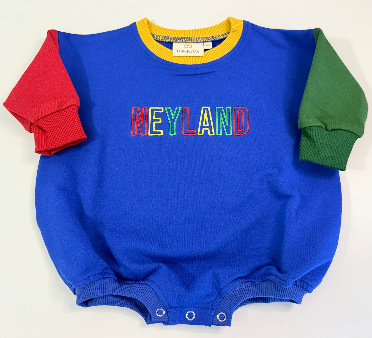Custom Embroidered 90s Colorblock Crewneck Sweatshirt or Sweatshirt Romper
