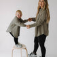 Kids Waffle Shacket | Heather Gray
