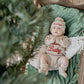 Custom Embroidered Santa Baby Christmas Knit Sweater Romper + Add-On Booties & Hat Set