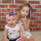 4th of July Flag Print Bamboo Peplum Top & Bike Shorts