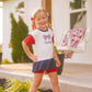 Custom Embroidered 4th of July Colorblock Peplum Set