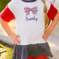 Custom Embroidered 4th of July Colorblock Peplum Set