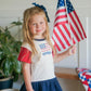 Custom Embroidered 4th of July Colorblock Peplum Set — Bow Flag